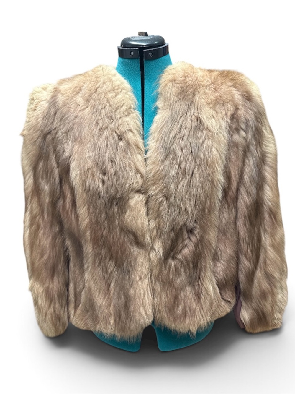 Light Brown Vintage Fur Women's Jacket - Luxurious Short Coat